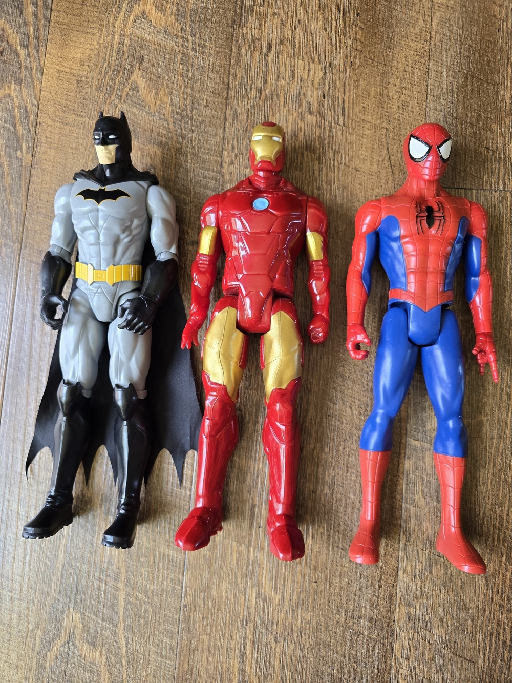 Superhero Action Figure Bundle - Batman, Iron Man & Spider-Man (12")